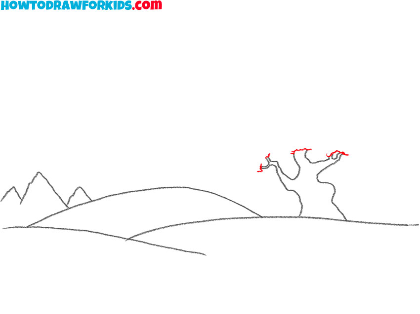 how to draw a valley for kindergarten