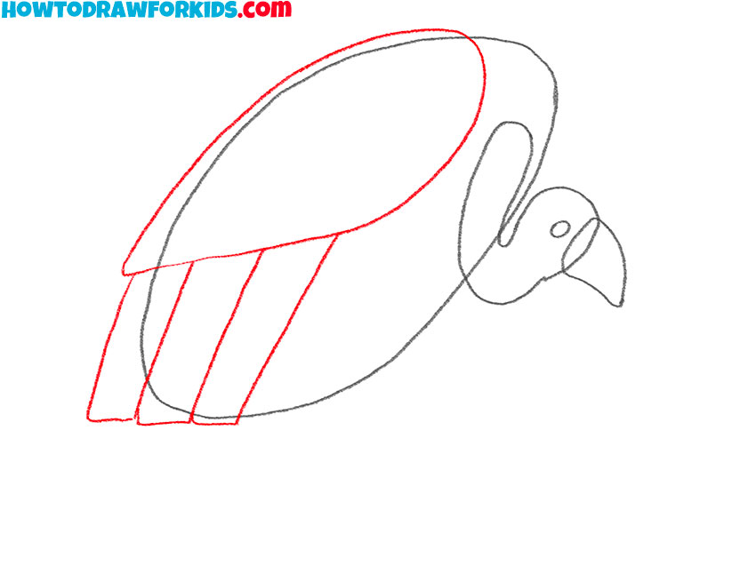 how to draw a vulture for kids