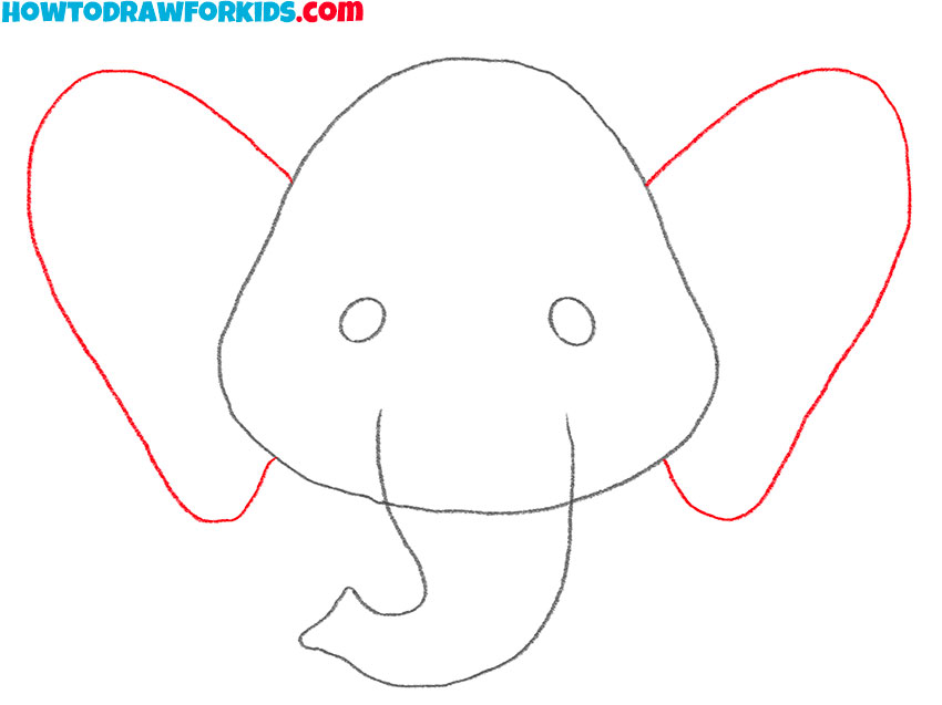 how to draw an elephant head cartoon