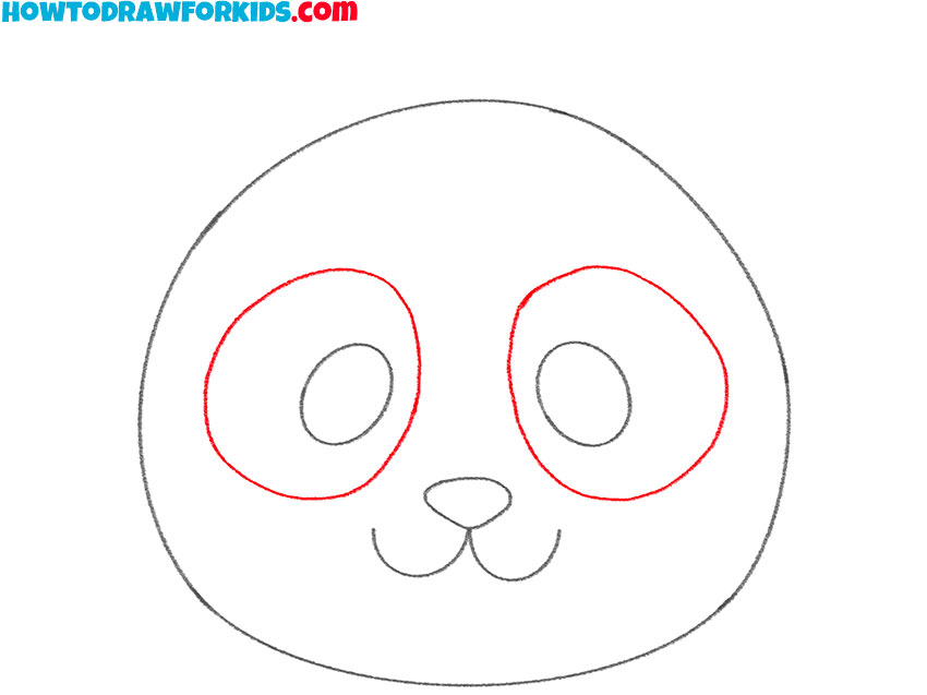 how to draw a cartoon panda face