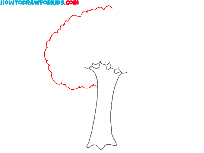how to draw a cartoon tree simple