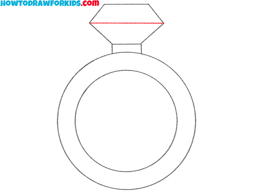 how to draw a simple diamond ring