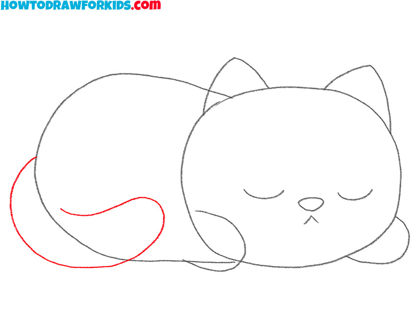 how to draw a cartoon sleeping cat