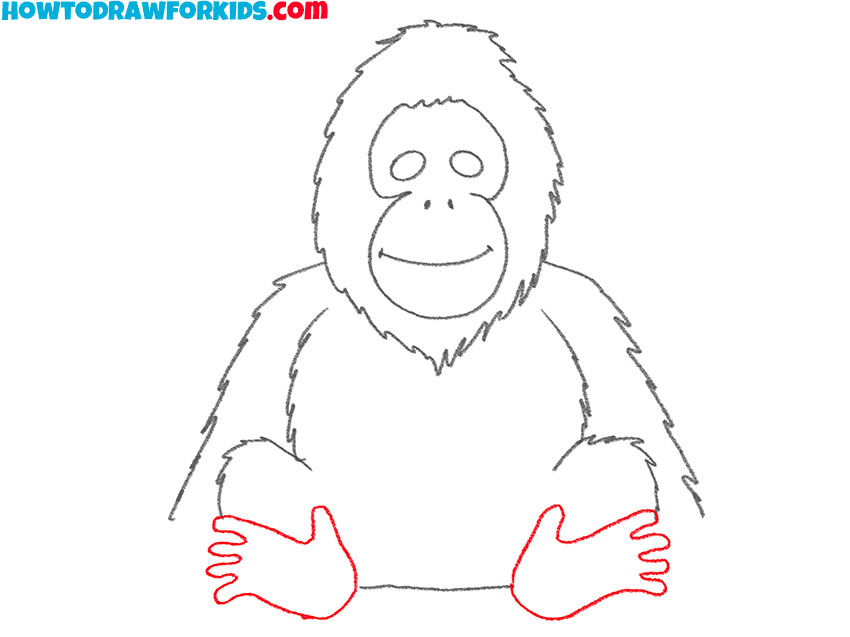 how to draw a cute baby orangutan