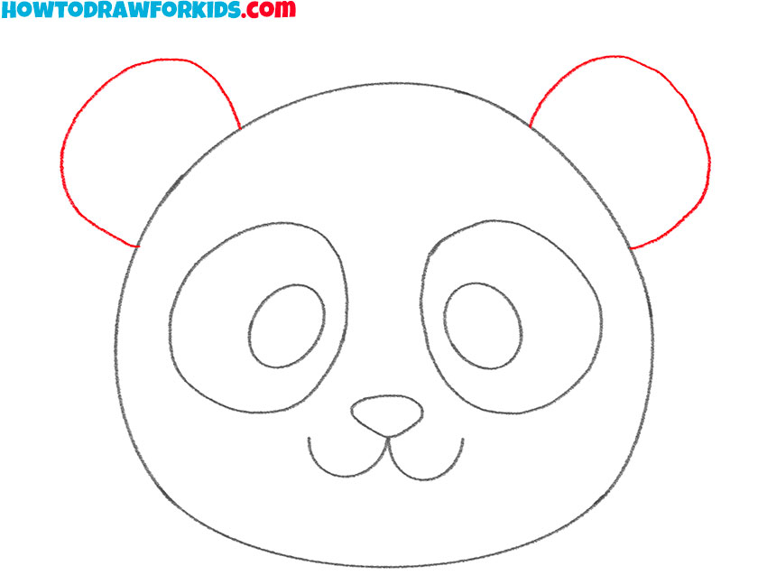 how to draw a cute panda face easy