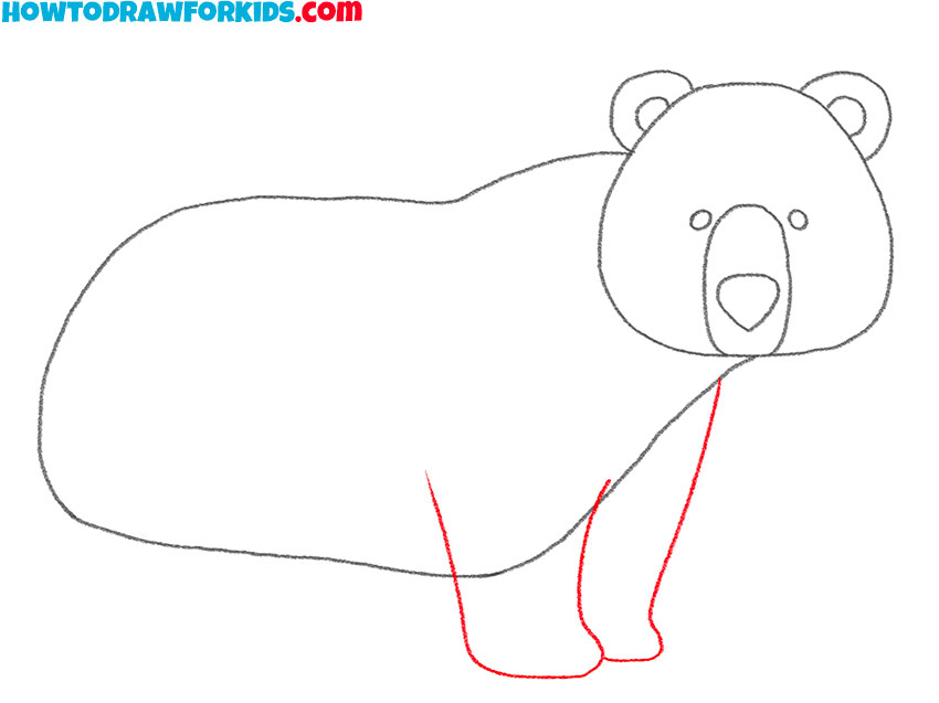 how to draw a simple brown bear
