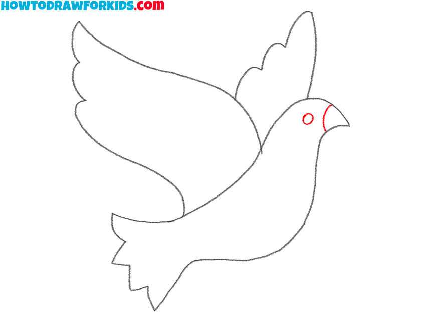 how to draw a simple cartoon dove