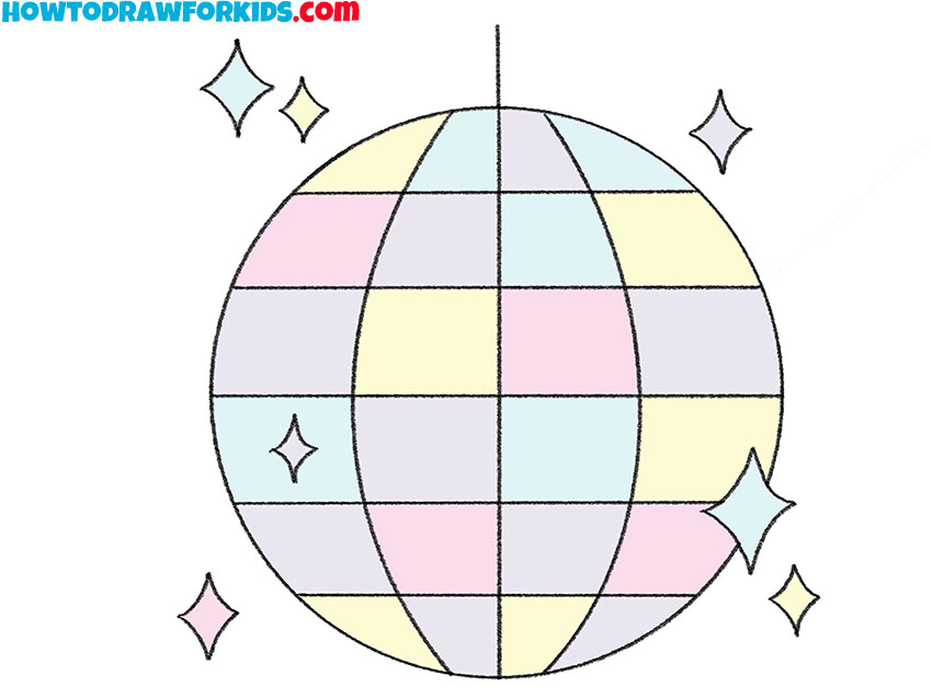 simple disco ball drawing