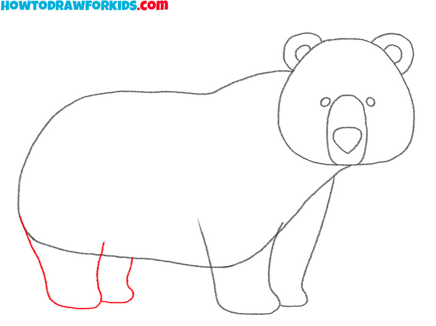 how to draw a brown bear for kids