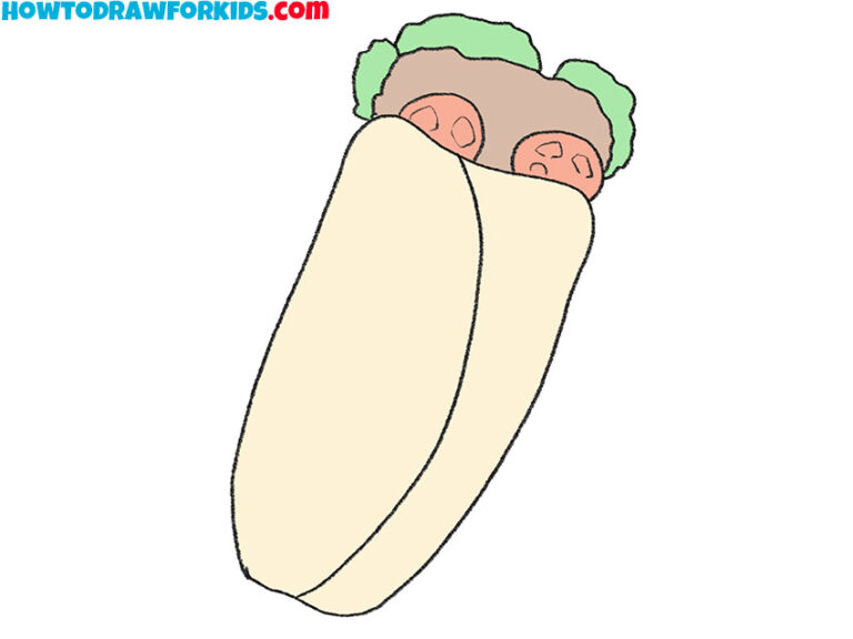 How to Draw a Burrito Easy Drawing Tutorial For Kids