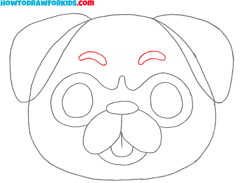 how to draw an easy pug face