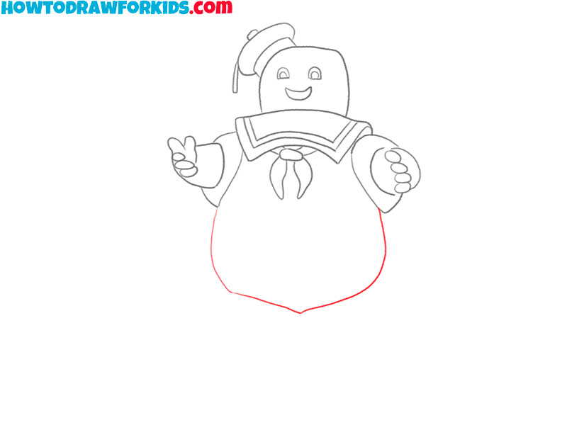 marshmallow man drawing step by step