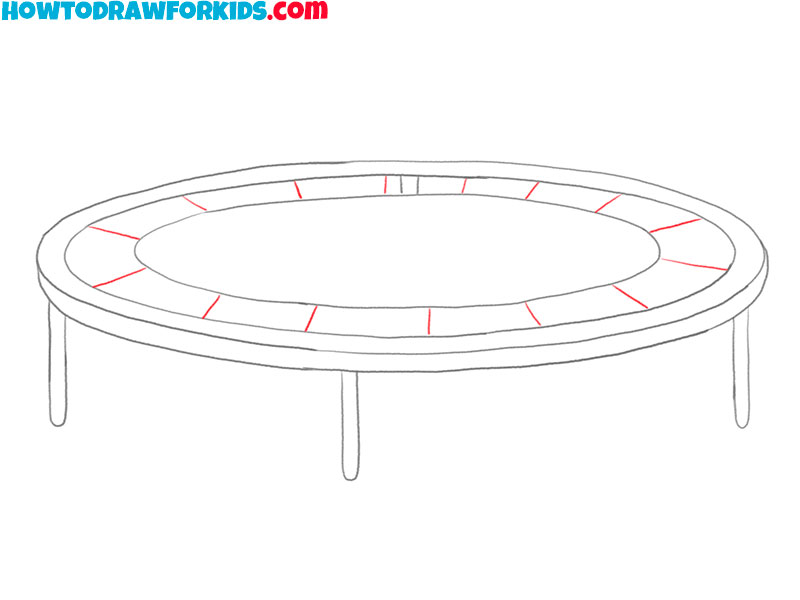 trampoline drawing step by step