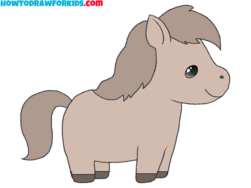 How to Draw a Baby Horse - Easy Drawing Tutorial For Kids