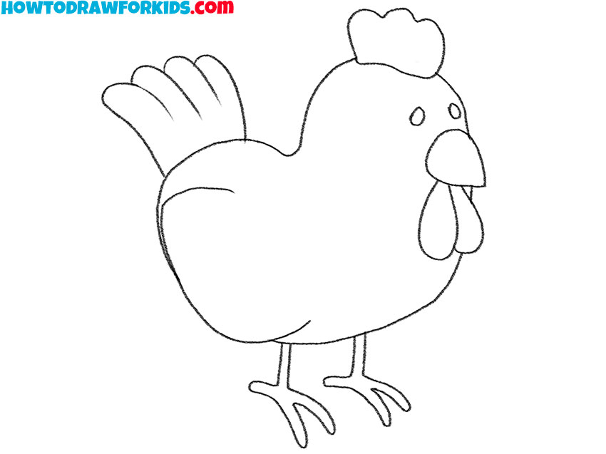 cartoon chicken drawing lesson