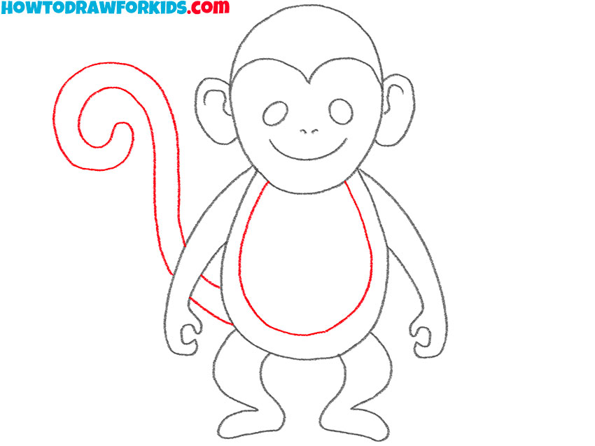 cute monkey drawing guide
