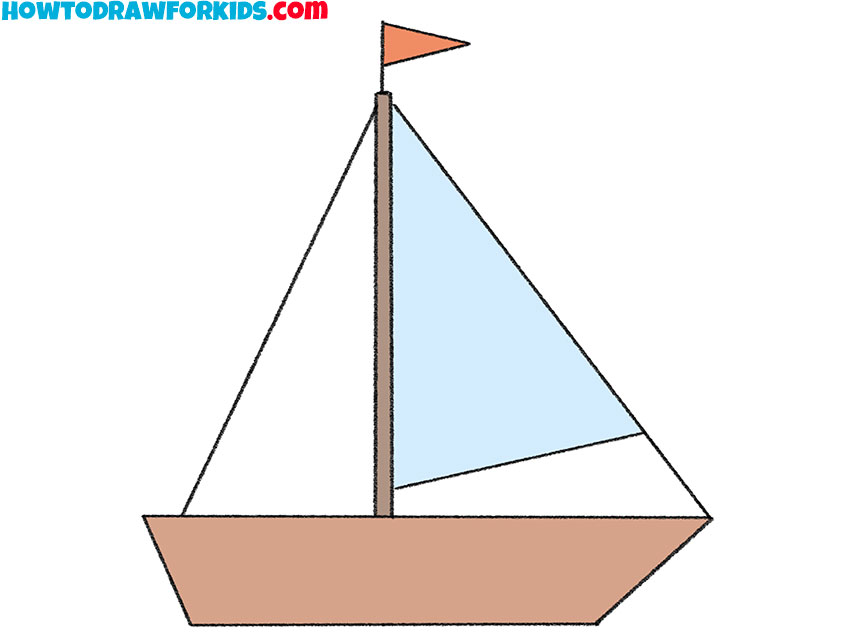 how to draw a boat in the ocean
