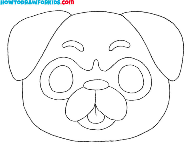 How to Draw a Pug Face Easy Drawing Tutorial For Kids