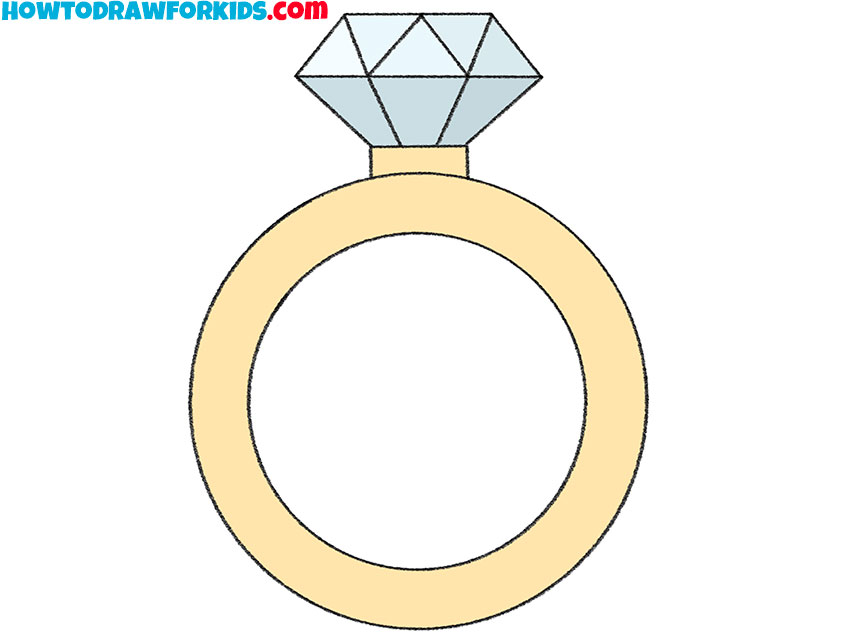 How to Draw a Wedding Ring Easy Drawing Tutorial For Kids