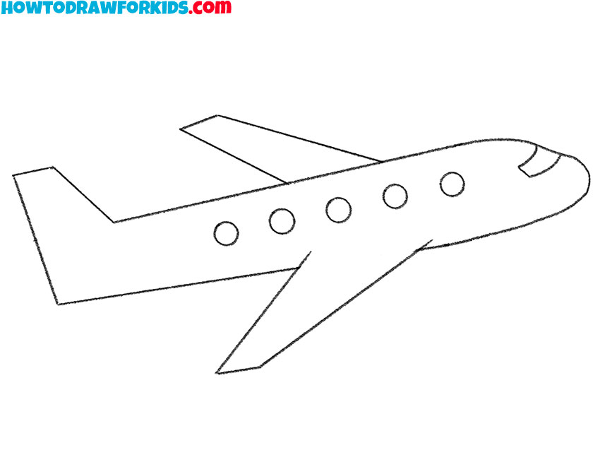 How To Draw An Airplane Step By Step Drawing Tutorial For Kids
