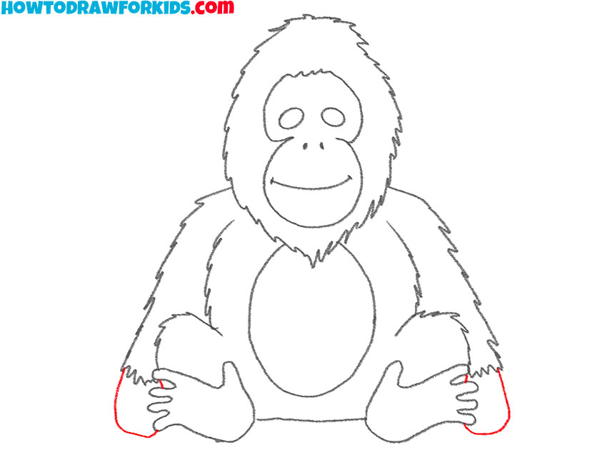how to draw an orangutan for beginners