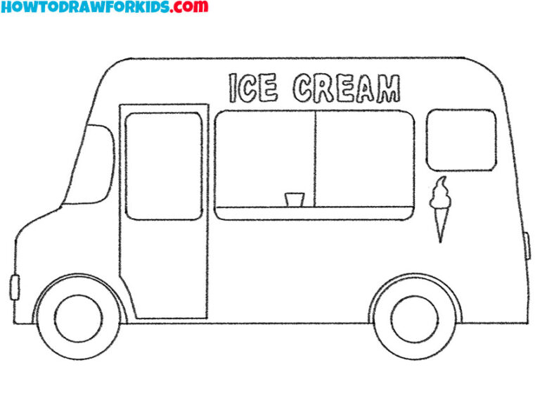 How to Draw an Ice Cream Truck Easy Drawing Tutorial For Kids