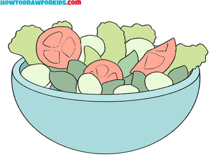 How to Draw a Salad Easy Drawing Tutorial For Kids