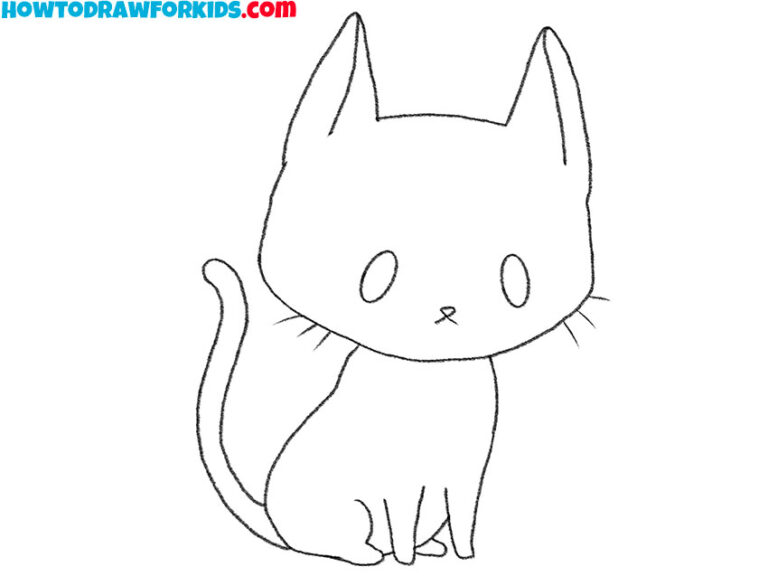 How to Draw a Chibi Cat - Easy Drawing Tutorial For Kids