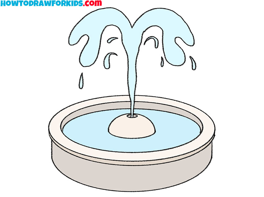 How to Draw a Fountain Easy Drawing Tutorial For Kids