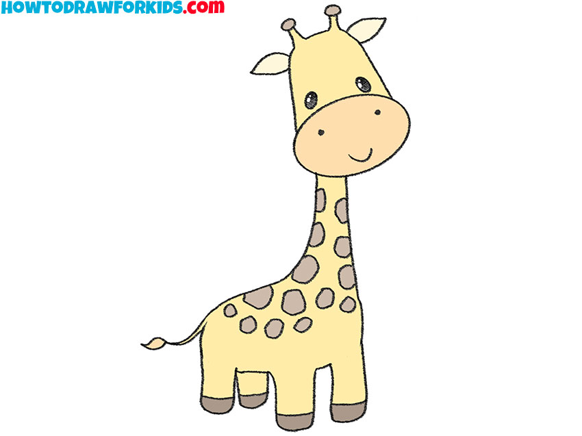 cartoon giraffe drawing tutorial