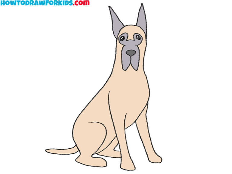 How to Draw a Great Dane Easy Drawing Tutorial For Kids