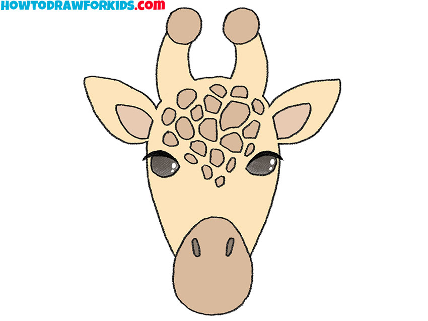 How to Draw a Giraffe Head Easy Drawing Tutorial For Kids