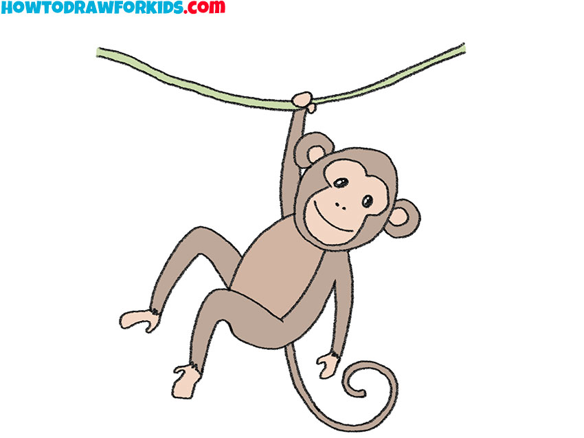 Cute Little Monkey Outline Coloring Page for Kids Animal Coloring Book  Cartoon Vector Illustration 7540047 Vector Art at Vecteezy