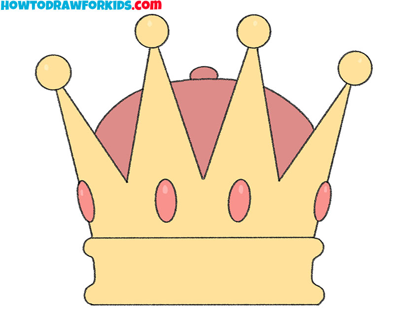 king crown drawing step by step