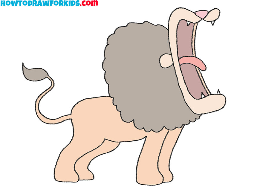 How to Draw a Lion Easy Step-By-Step Tutorial - Made with HAPPY