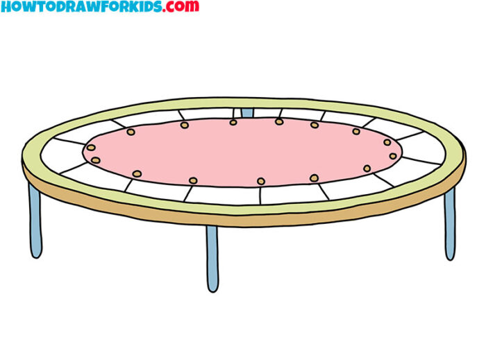 How to Draw a Trampoline Easy Drawing Tutorial For Kids