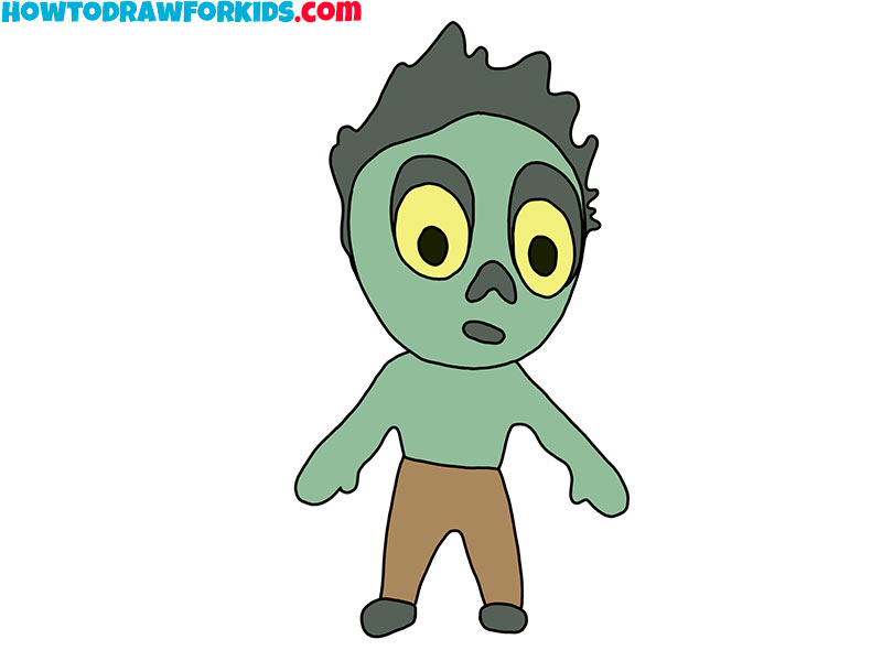 How to Draw a Cartoon Zombie VIDEO  StepbyStep Pictures