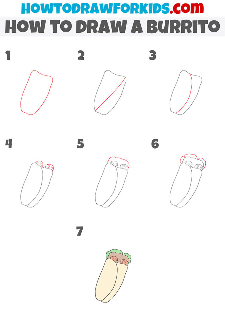 How To Draw A Burrito Easy Drawing Tutorial For Kids