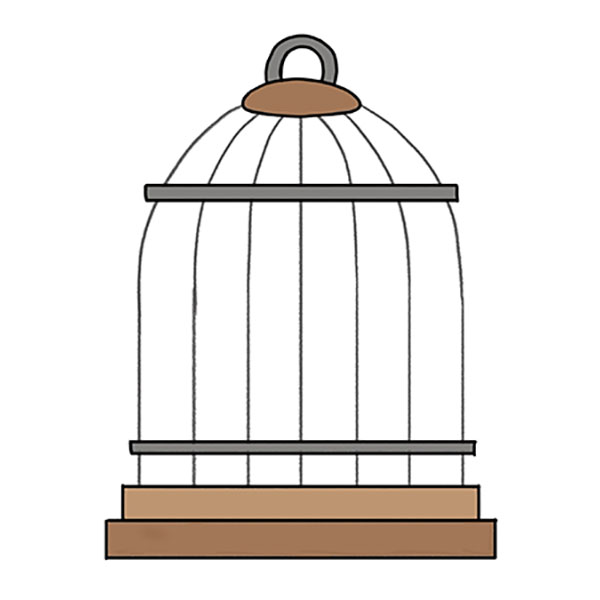 simple bird cage drawing