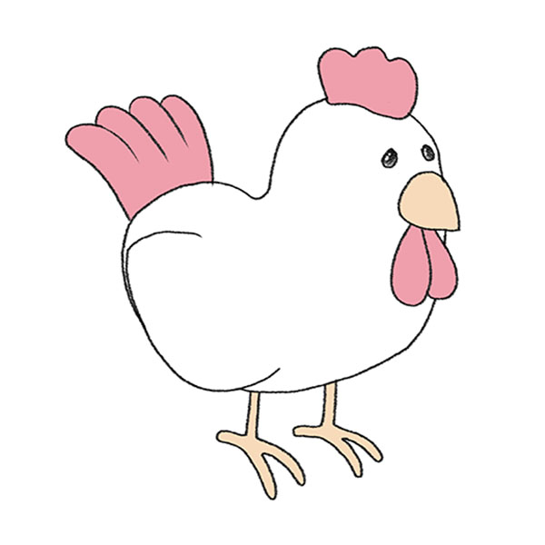 How to Draw a Cartoon Chicken - Easy Drawing Tutorial For Kids
