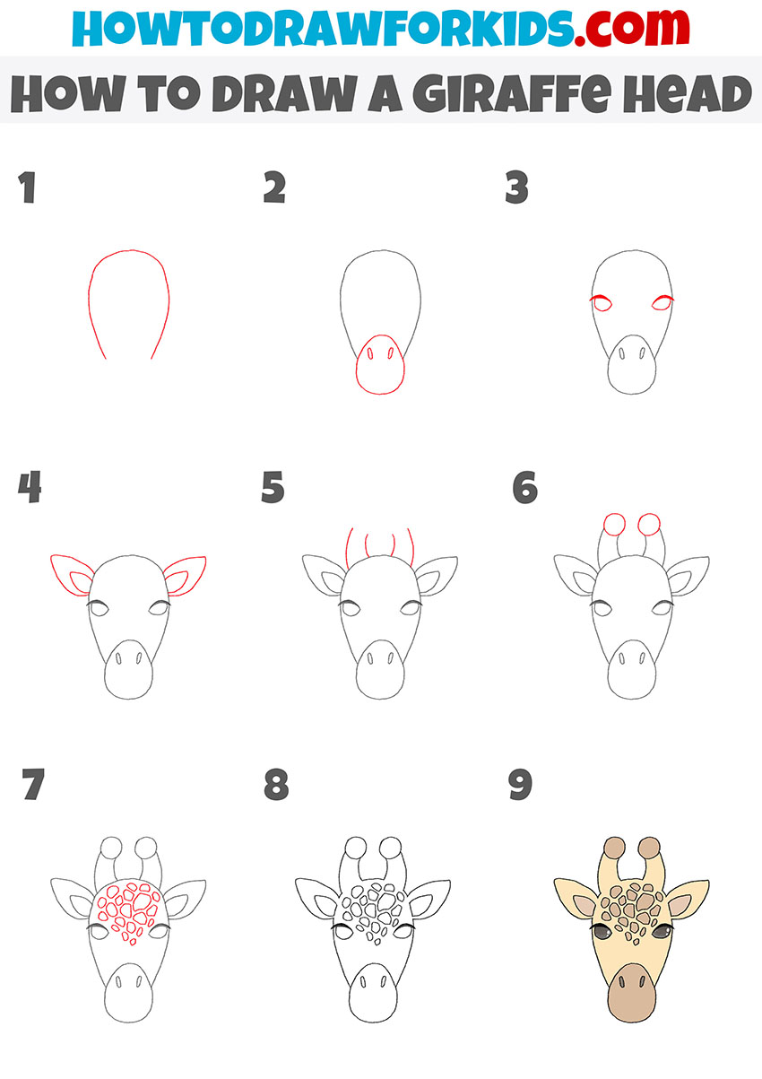 How To Draw A Giraffe Head Step By Step