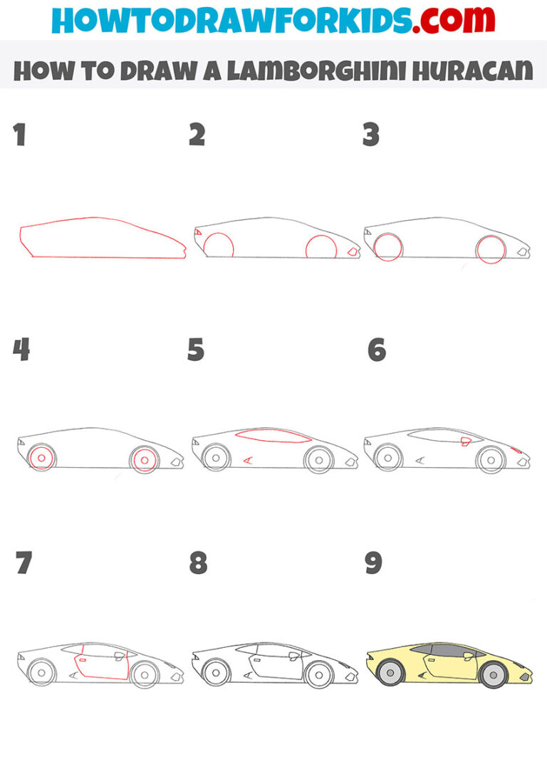 How to Draw a Lamborghini Huracán Drawing Tutorial For Kids