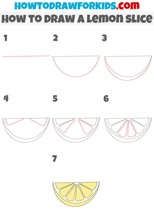 How to Draw a Lemon Slice - Easy Drawing Tutorial For Kids