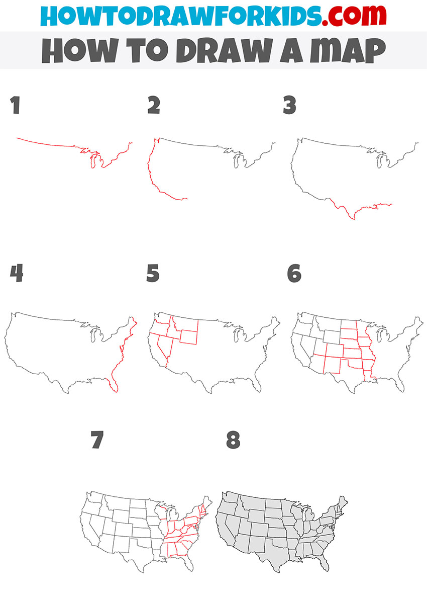 how to draw a map step by step