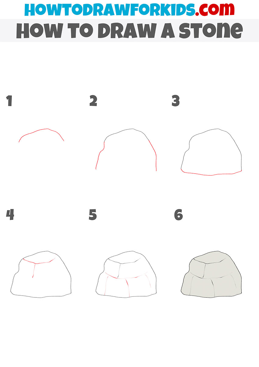 How to Draw a Stone - Easy Drawing Tutorial For Kids