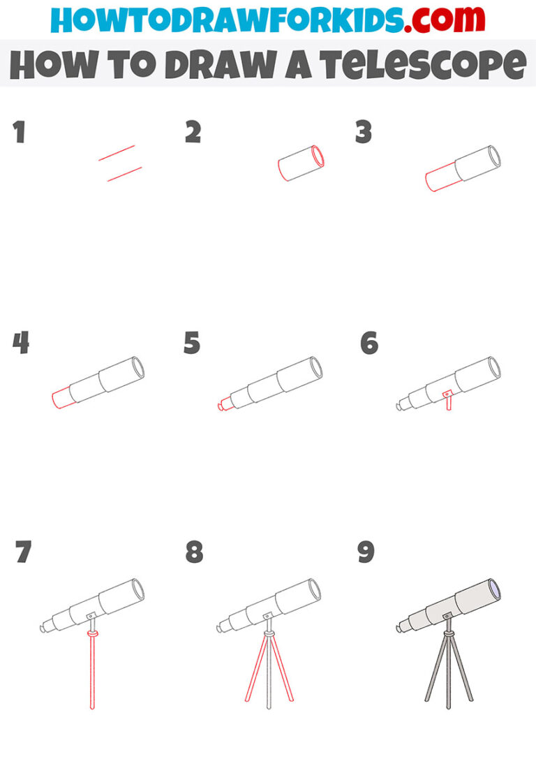 How to Draw a Telescope Easy Drawing Tutorial For Kids
