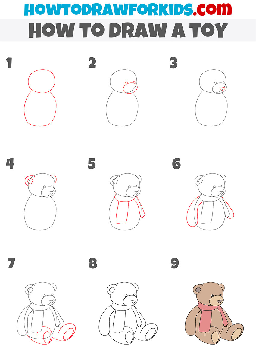 how to draw a toy step by step