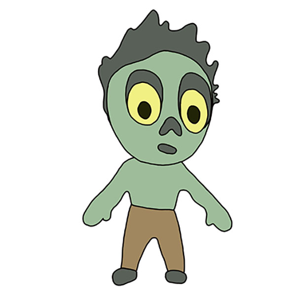 How to Draw a Zombie Step by Step Drawing Tutorial For Kids