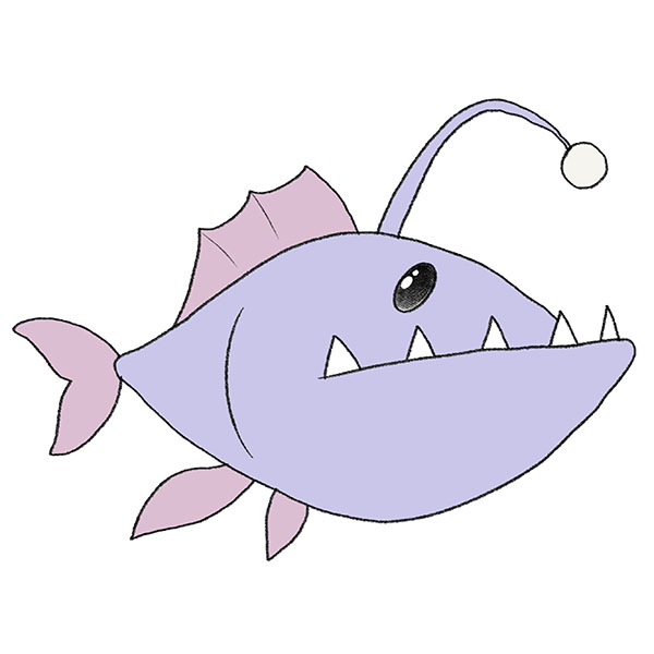 How to Draw an Anglerfish - Easy Drawing Tutorial For Kids