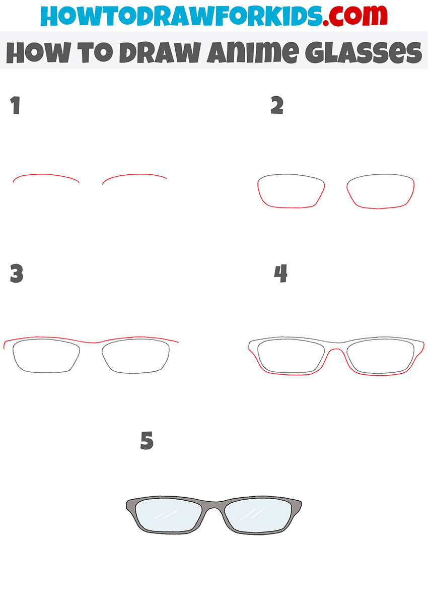 how to draw anime glasses step by step